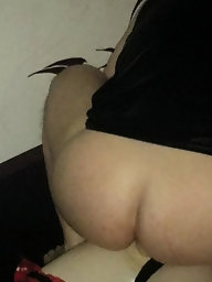 Red dress and nude pantyhose