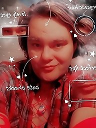 Red hair with a grey dress