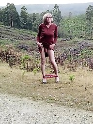 Crossdress Roadtrip Picnic table sex with a twist of public exposure